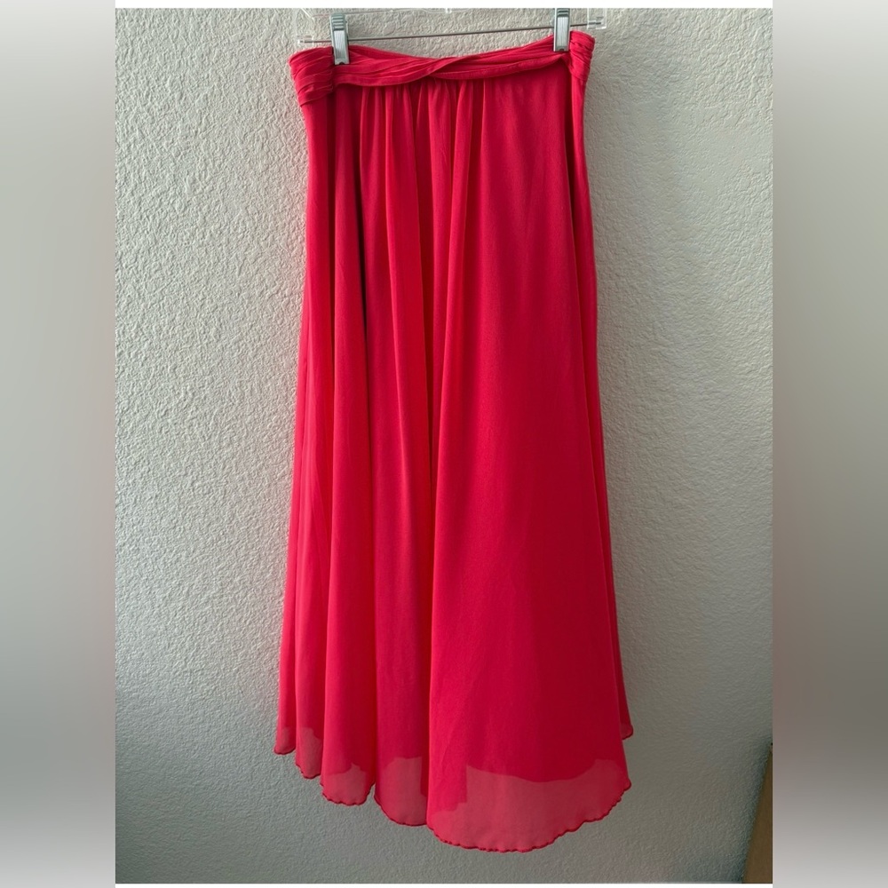 Armani Exchange Vibrant Red Chiffon Maxi Skirt Sz 2